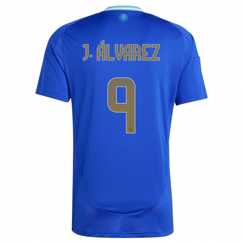 Criança Camisola Argentina Julian Alvarez #9 Azul Alternativa 24-26 Camisa Brasil