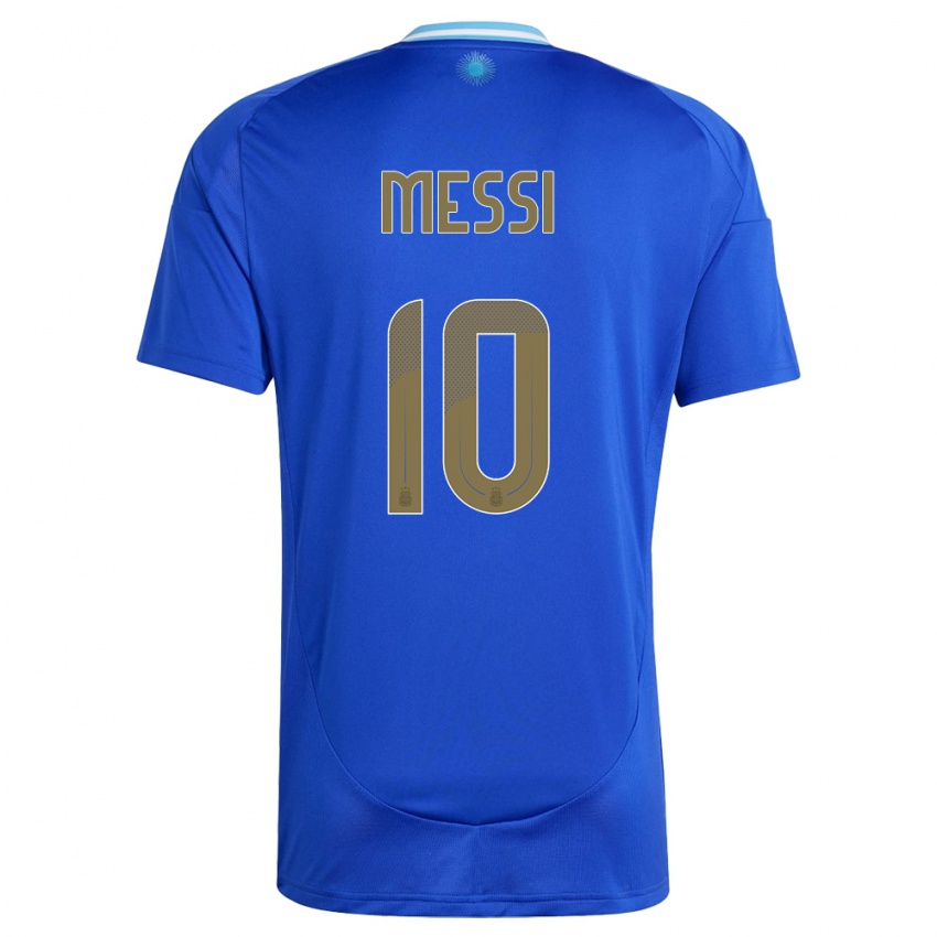 Criança Camisola Argentina Lionel Messi #10 Azul Alternativa 24-26 Camisa Brasil