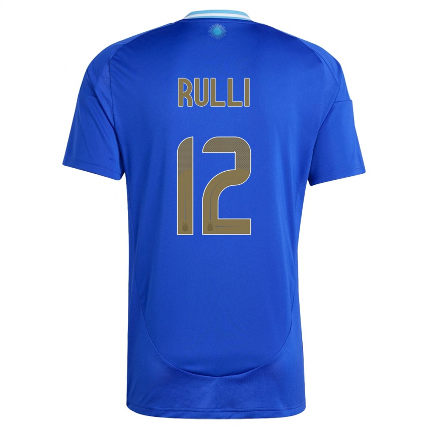 Criança Camisola Argentina Geronimo Rulli #12 Azul Alternativa 24-26 Camisa Brasil