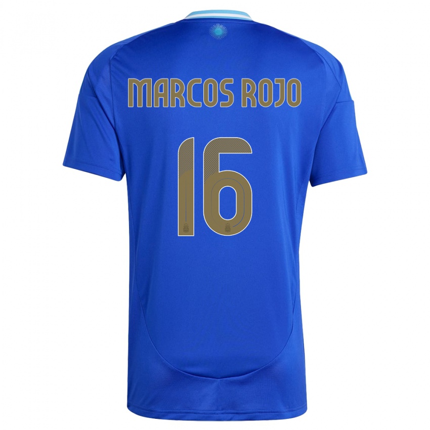 Criança Camisola Argentina Marcos Rojo #16 Azul Alternativa 24-26 Camisa Brasil