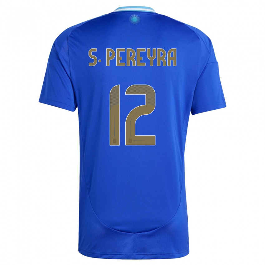 Criança Camisola Argentina Solana Pereyra #12 Azul Alternativa 24-26 Camisa Brasil