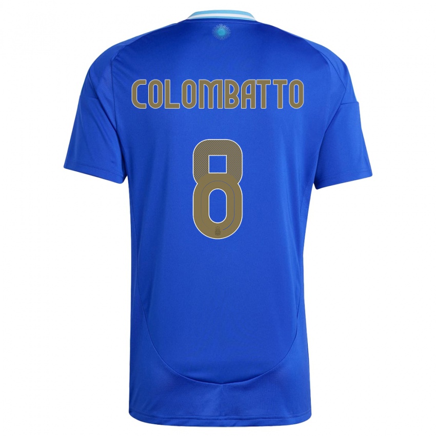 Criança Camisola Argentina Santiago Colombatto #8 Azul Alternativa 24-26 Camisa Brasil