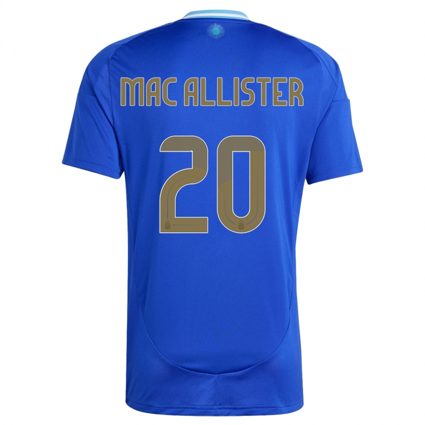 Criança Camisola Argentina Alexis Mac Allister #20 Azul Alternativa 24-26 Camisa Brasil