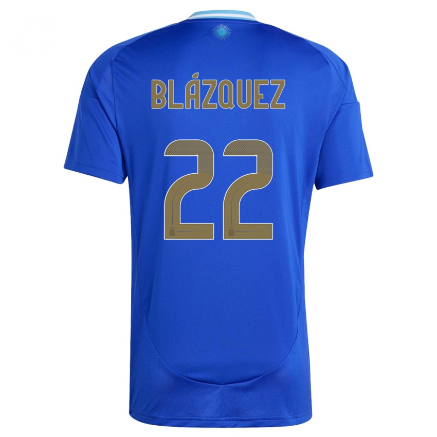 Criança Camisola Argentina Joaquin Blazquez #22 Azul Alternativa 24-26 Camisa Brasil