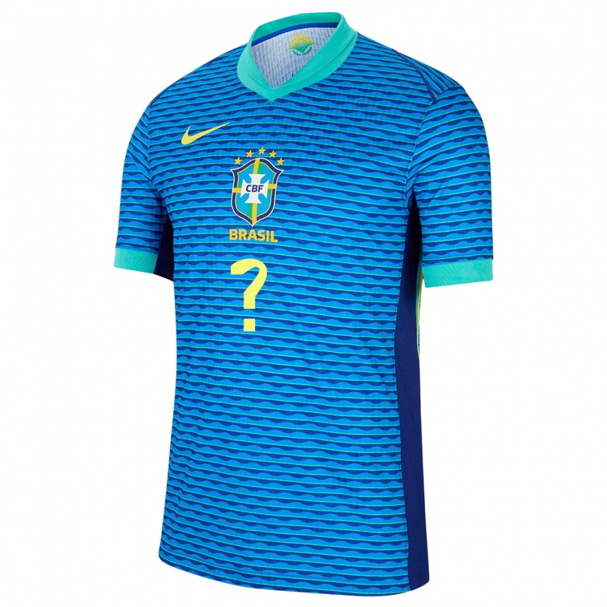 Criança Camisola Brasil Seu Nome #0 Azul Alternativa 24-26 Camisa Brasil