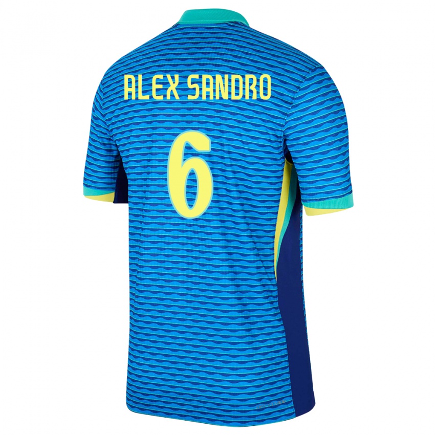 Criança Camisola Brasil Alex Sandro #6 Azul Alternativa 24-26 Camisa Brasil