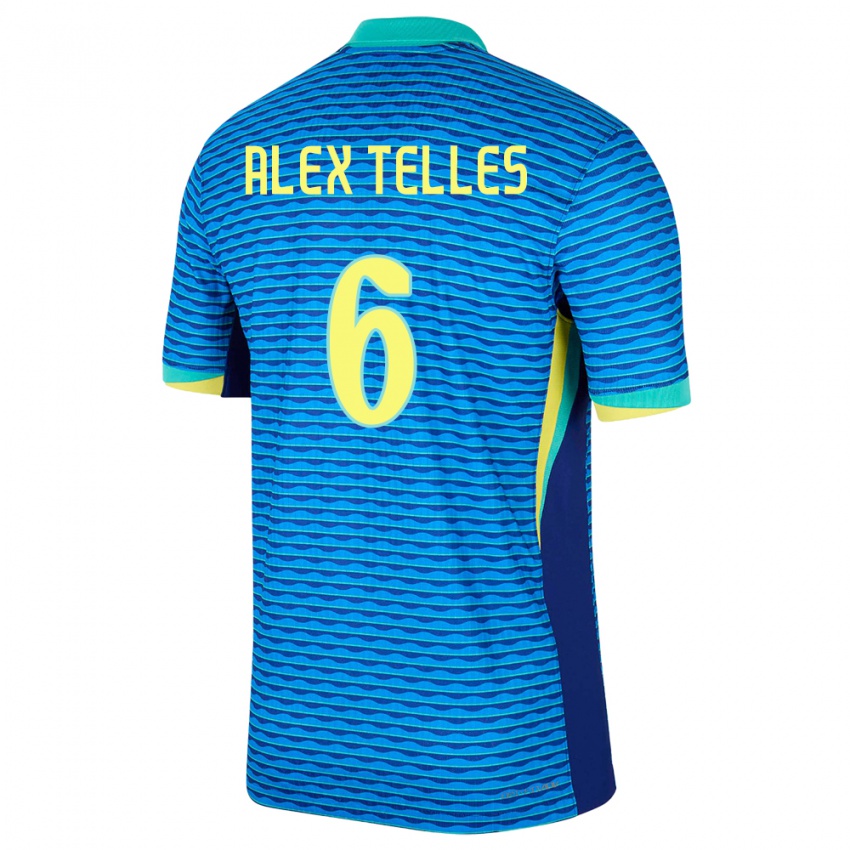 Criança Camisola Brasil Alex Telles #6 Azul Alternativa 24-26 Camisa Brasil