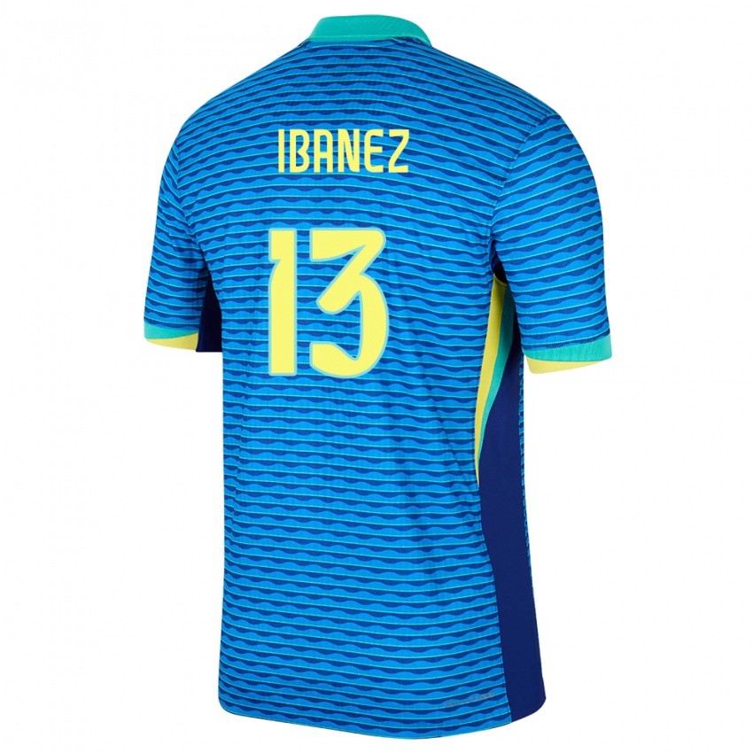 Criança Camisola Brasil Roger Ibanez #13 Azul Alternativa 24-26 Camisa Brasil