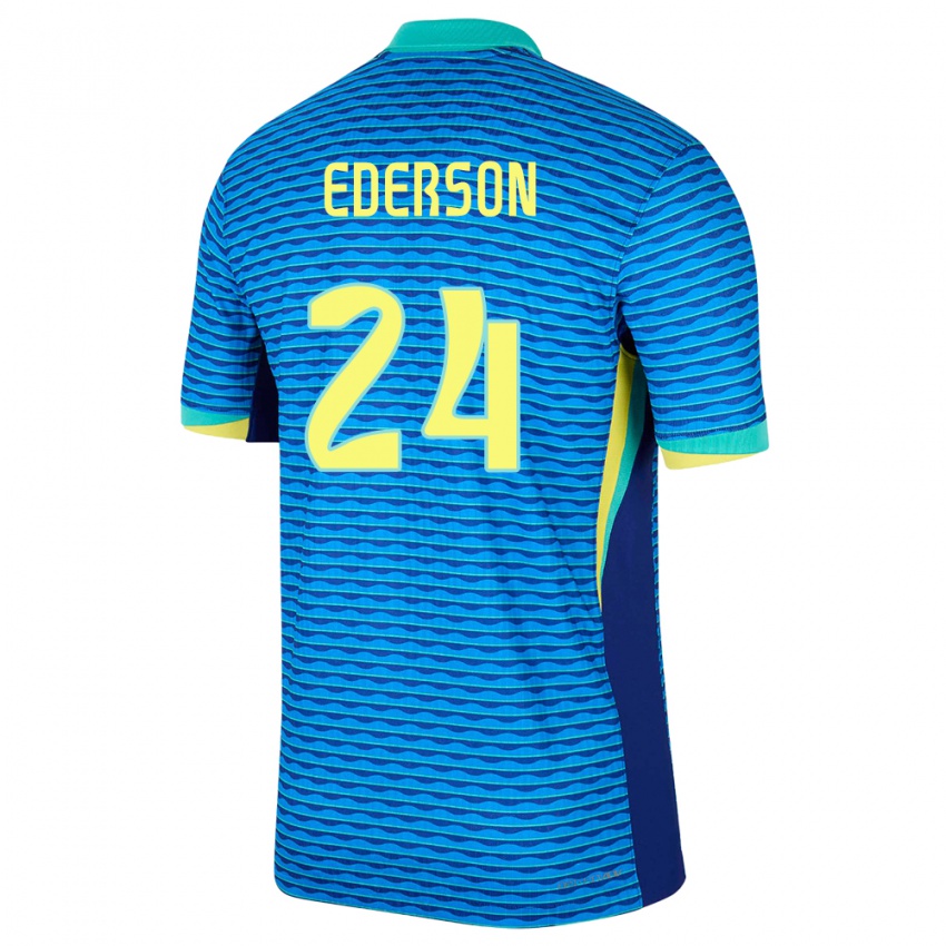 Criança Camisola Brasil Ederson #24 Azul Alternativa 24-26 Camisa Brasil