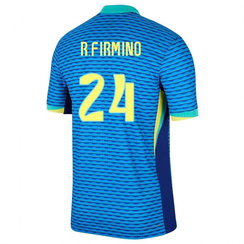 Criança Camisola Brasil Roberto Firmino #24 Azul Alternativa 24-26 Camisa Brasil