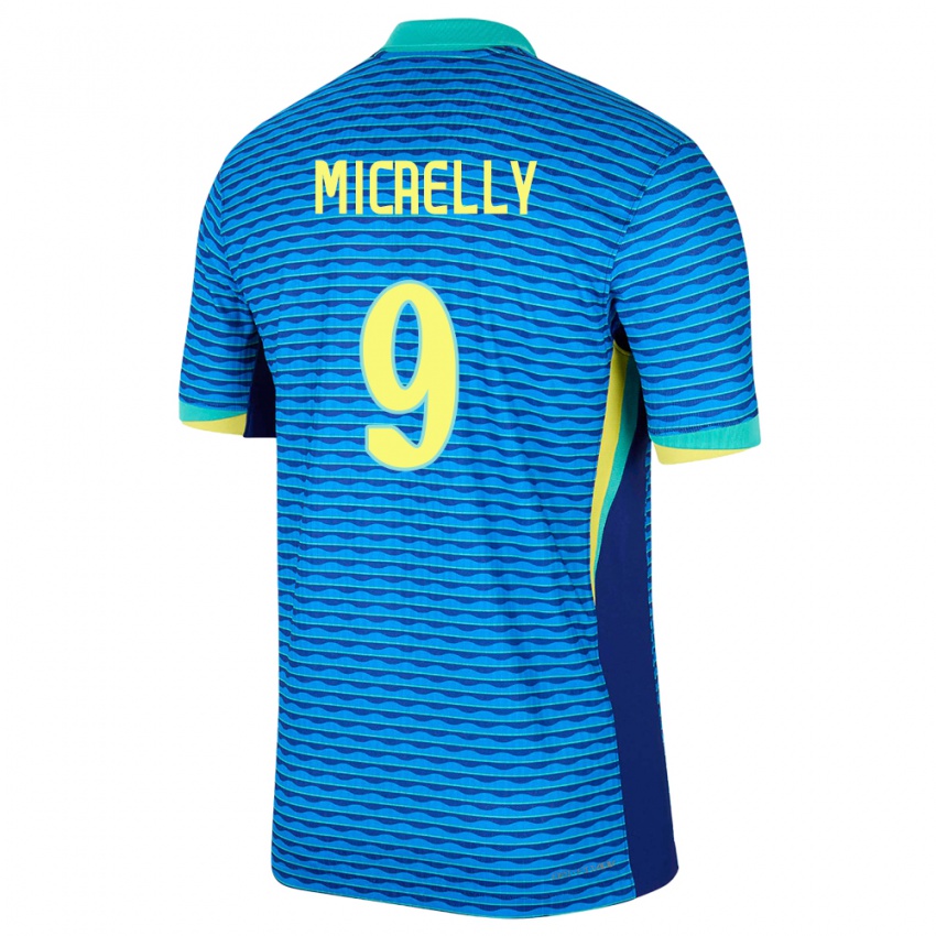 Criança Camisola Brasil Micaelly #9 Azul Alternativa 24-26 Camisa Brasil