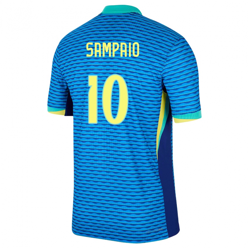 Criança Camisola Brasil Duda Sampaio #10 Azul Alternativa 24-26 Camisa Brasil