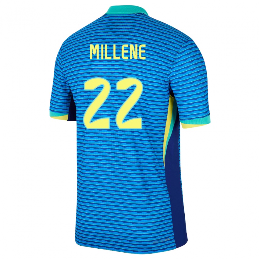 Criança Camisola Brasil Millene #22 Azul Alternativa 24-26 Camisa Brasil