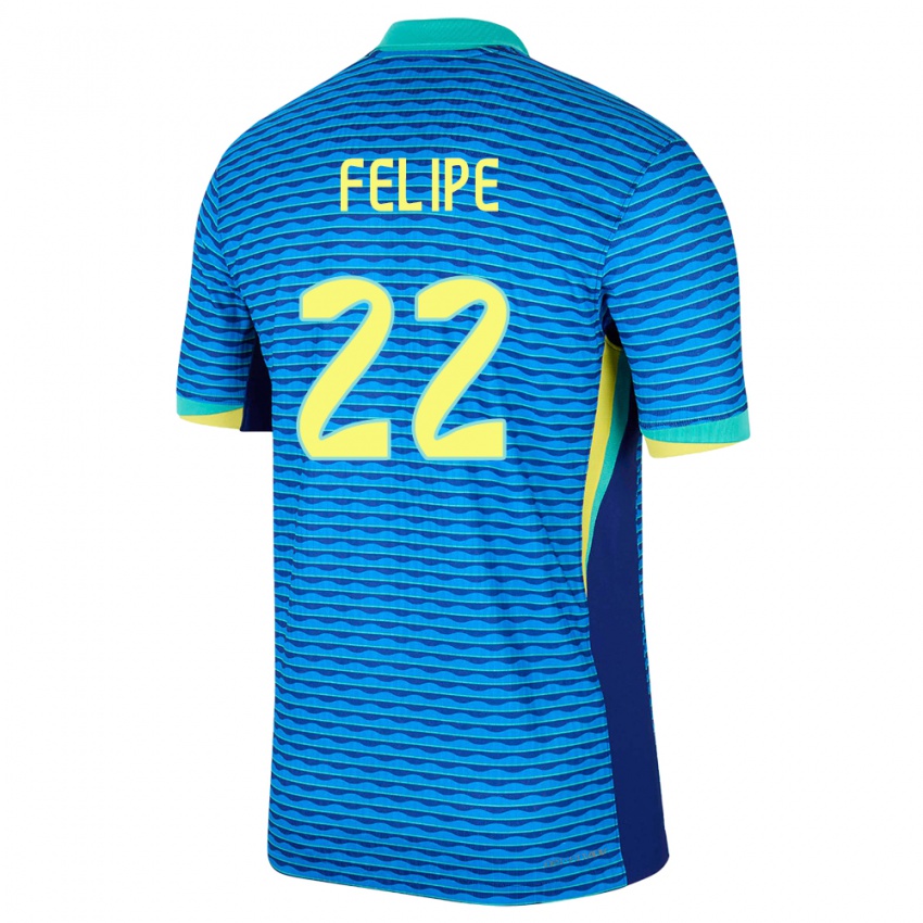 Criança Camisola Brasil Cayo Felipe #22 Azul Alternativa 24-26 Camisa Brasil