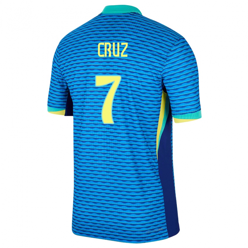 Criança Camisola Brasil Joao Cruz #7 Azul Alternativa 24-26 Camisa Brasil