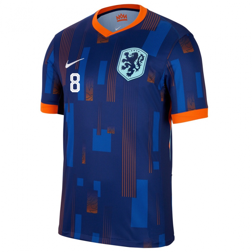 Criança Camisola Países Baixos Mike Kleijn #8 Azul Alternativa 24-26 Camisa Brasil