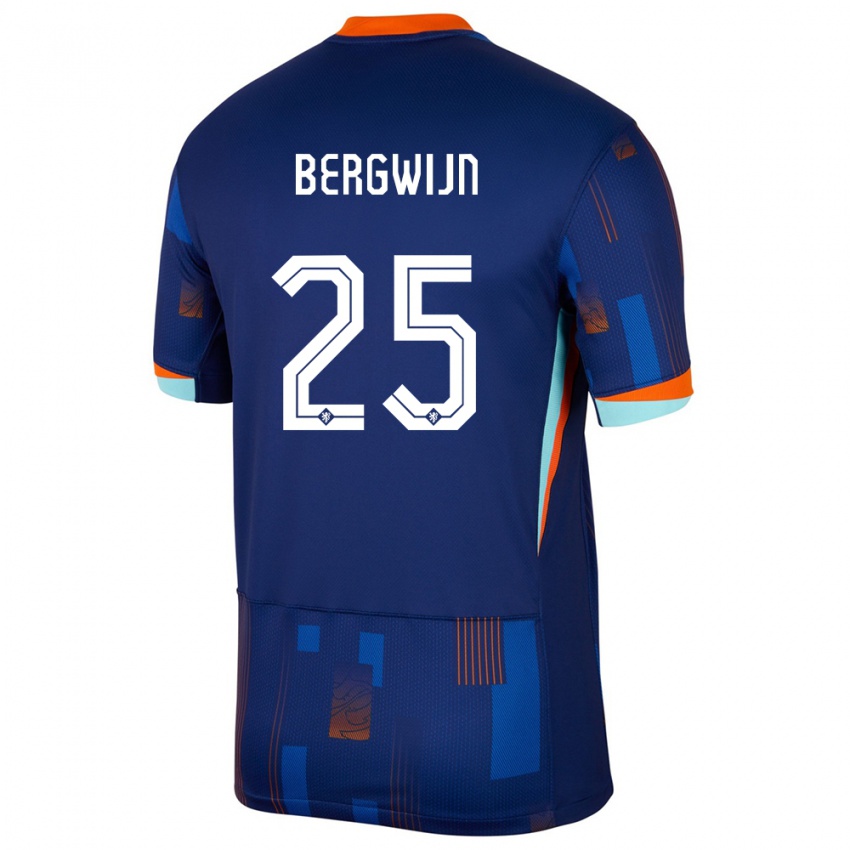 Criança Camisola Países Baixos Steven Bergwijn #25 Azul Alternativa 24-26 Camisa Brasil