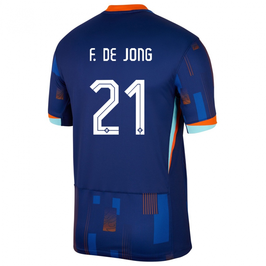 Criança Camisola Países Baixos Frenkie De Jong #21 Azul Alternativa 24-26 Camisa Brasil