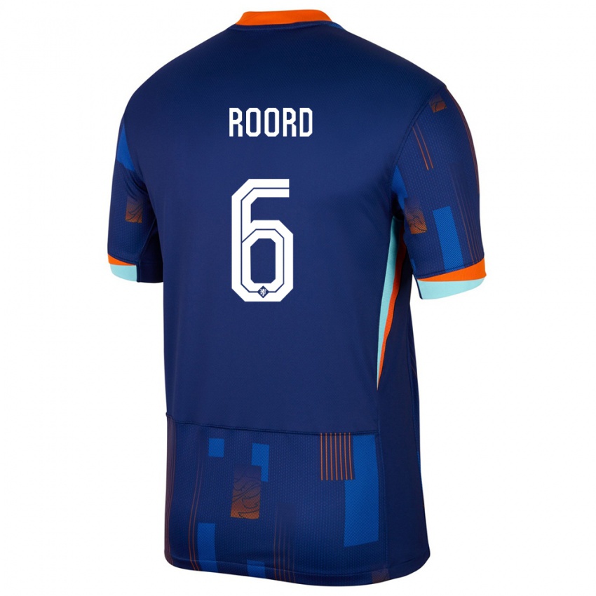 Criança Camisola Países Baixos Jill Roord #6 Azul Alternativa 24-26 Camisa Brasil