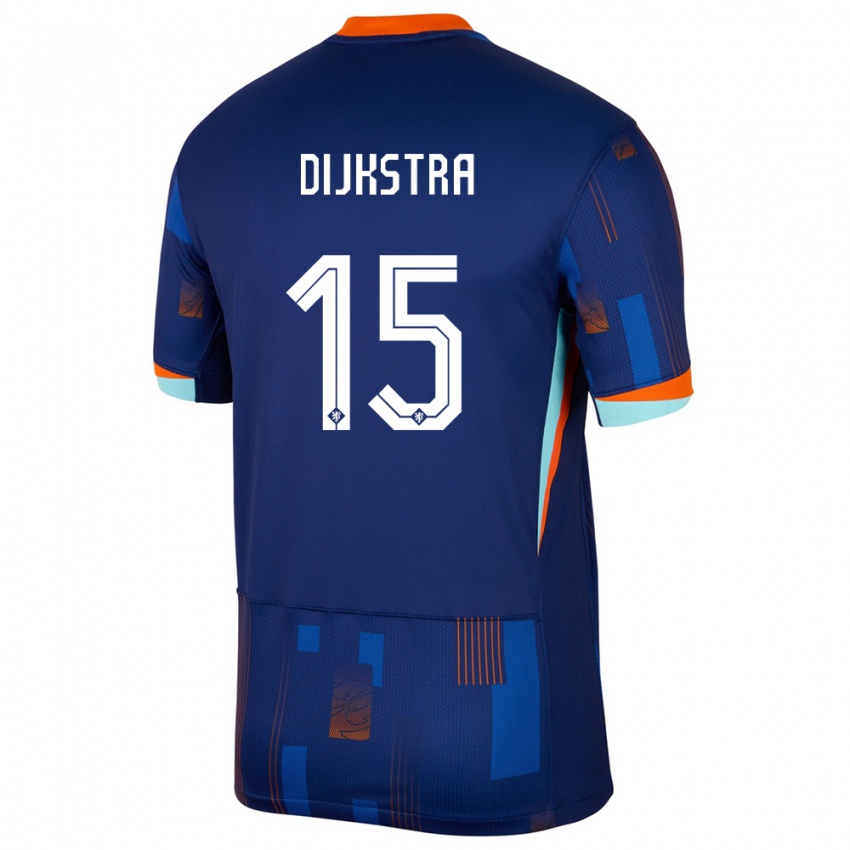 Criança Camisola Países Baixos Caitlin Dijkstra #15 Azul Alternativa 24-26 Camisa Brasil