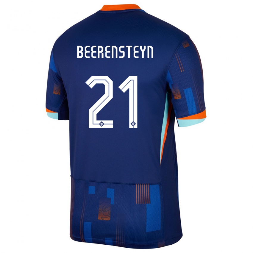 Criança Camisola Países Baixos Lineth Beerensteyn #21 Azul Alternativa 24-26 Camisa Brasil