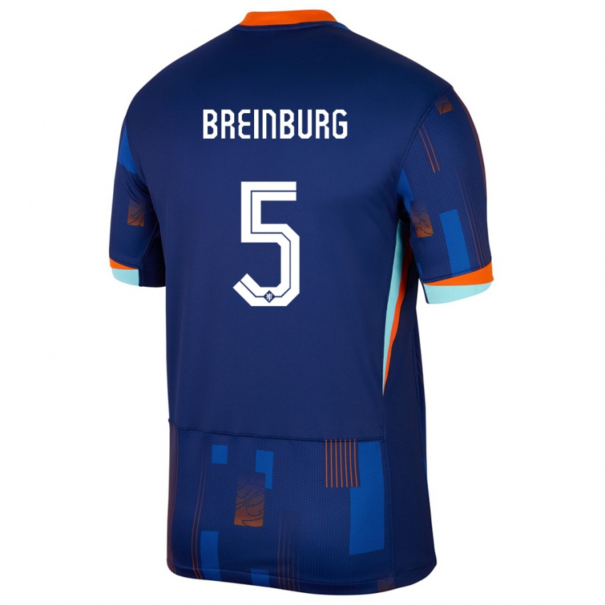 Criança Camisola Países Baixos Rainey Breinburg #5 Azul Alternativa 24-26 Camisa Brasil