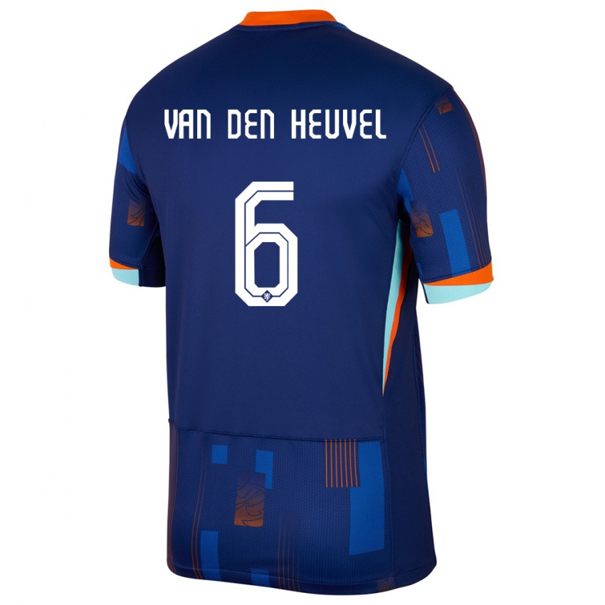 Criança Camisola Países Baixos Tim Van Den Heuvel #6 Azul Alternativa 24-26 Camisa Brasil