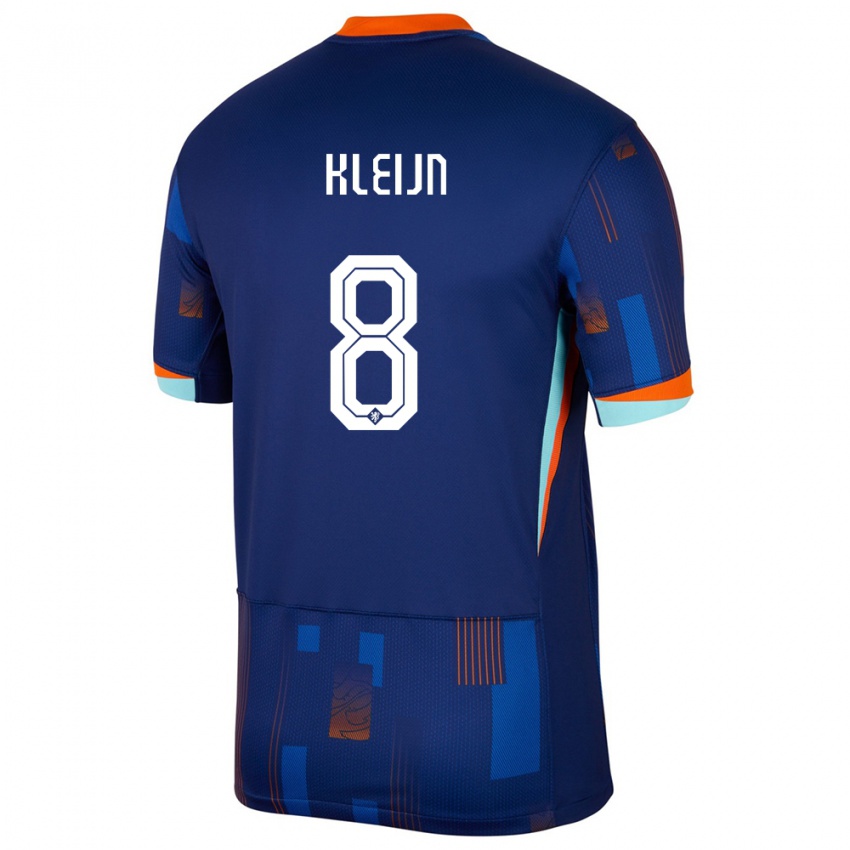 Criança Camisola Países Baixos Mike Kleijn #8 Azul Alternativa 24-26 Camisa Brasil