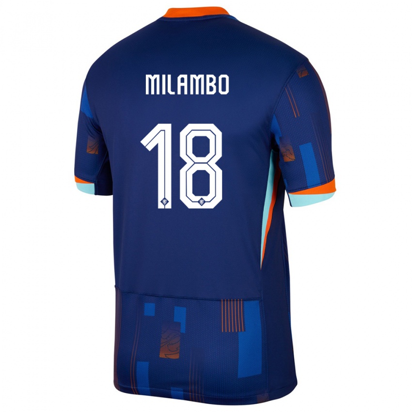 Criança Camisola Países Baixos Antoni Milambo #18 Azul Alternativa 24-26 Camisa Brasil