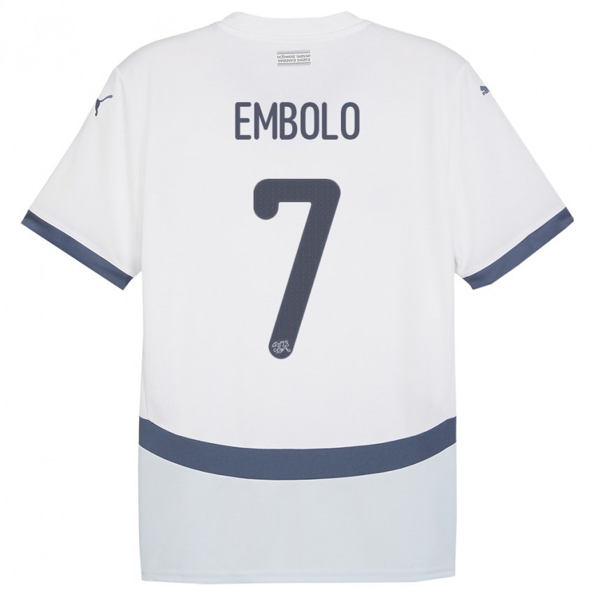 Criança Camisola Suiça Breel Embolo #7 Branco Alternativa 24-26 Camisa Brasil