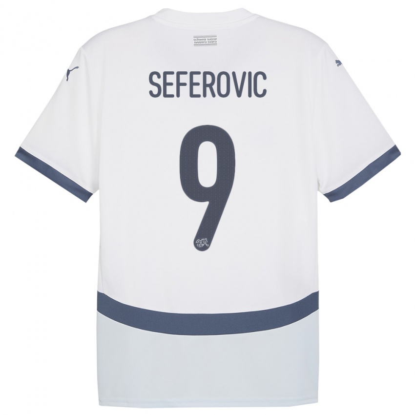 Criança Camisola Suiça Haris Seferovic #9 Branco Alternativa 24-26 Camisa Brasil