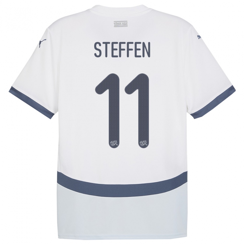 Criança Camisola Suiça Renato Steffen #11 Branco Alternativa 24-26 Camisa Brasil