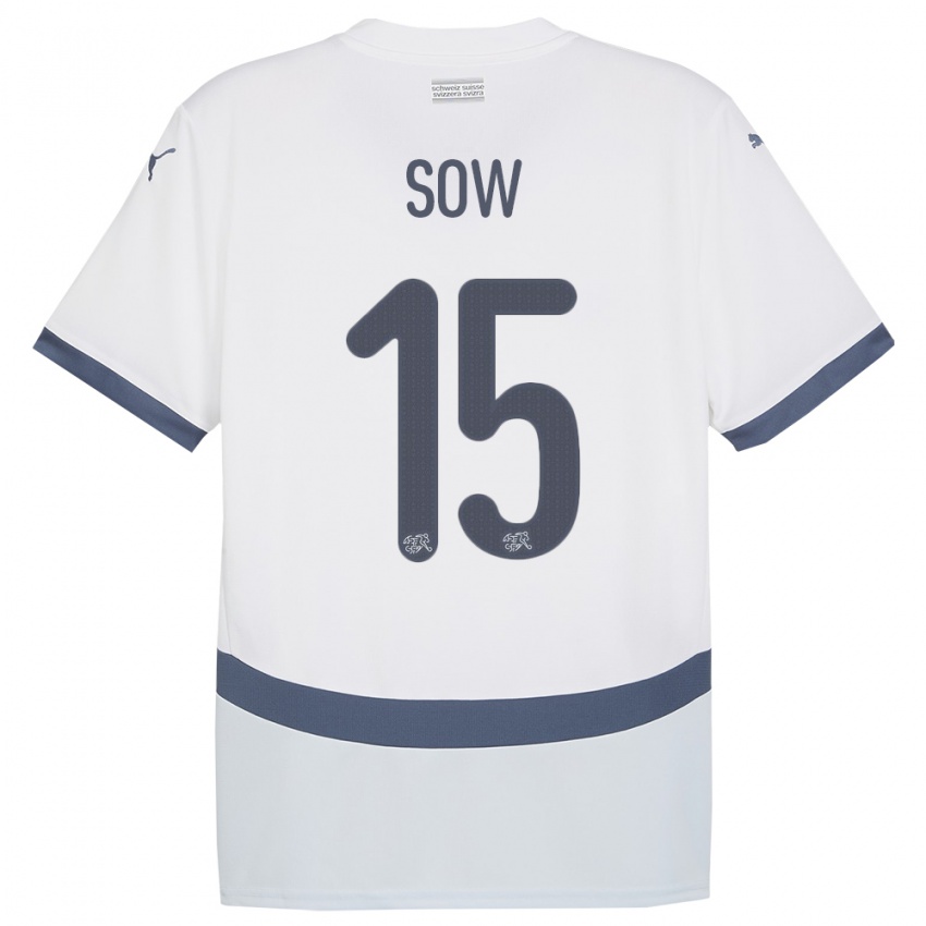 Criança Camisola Suiça Djibril Sow #15 Branco Alternativa 24-26 Camisa Brasil