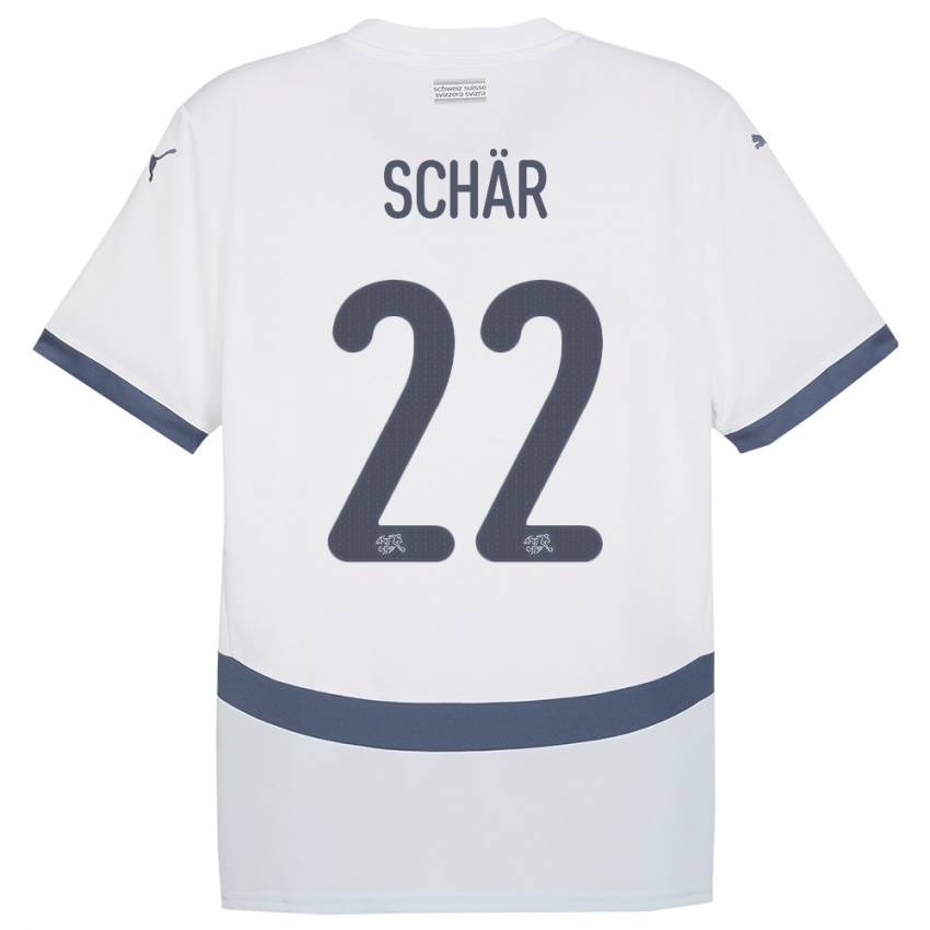 Criança Camisola Suiça Fabian Schar #22 Branco Alternativa 24-26 Camisa Brasil