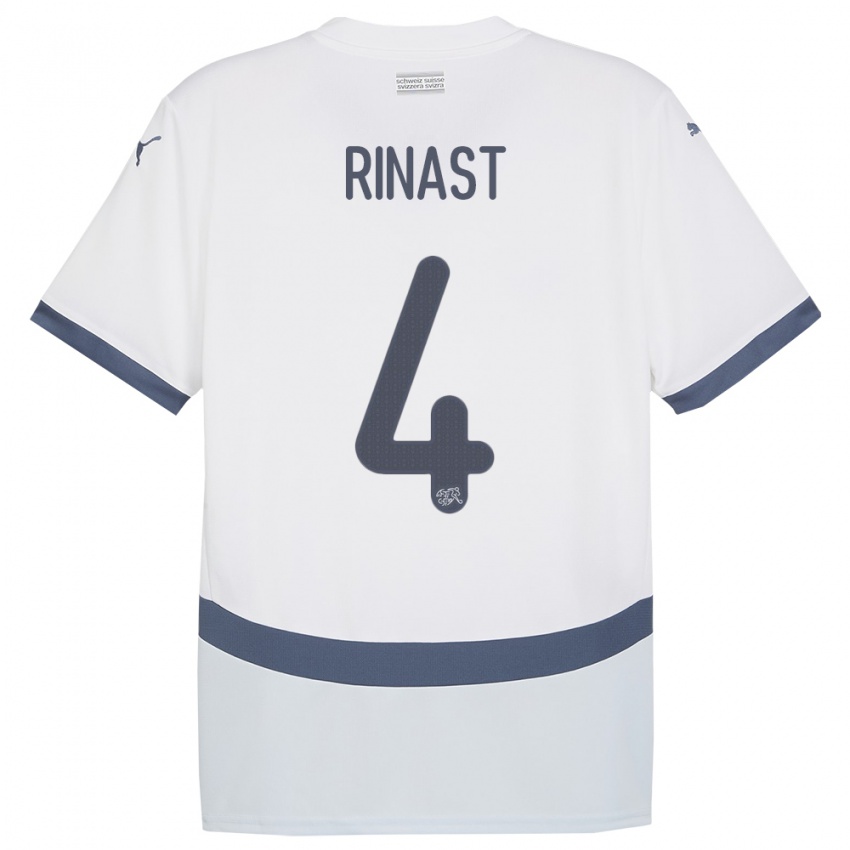 Criança Camisola Suiça Rachel Rinast #4 Branco Alternativa 24-26 Camisa Brasil