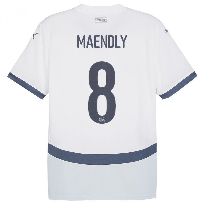 Criança Camisola Suiça Sandy Maendly #8 Branco Alternativa 24-26 Camisa Brasil