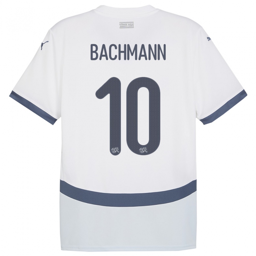 Criança Camisola Suiça Ramona Bachmann #10 Branco Alternativa 24-26 Camisa Brasil