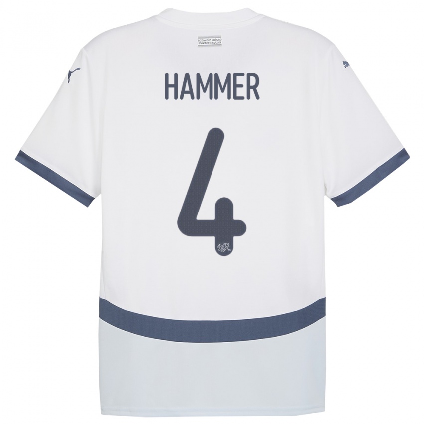 Criança Camisola Suiça Pascal Hammer #4 Branco Alternativa 24-26 Camisa Brasil