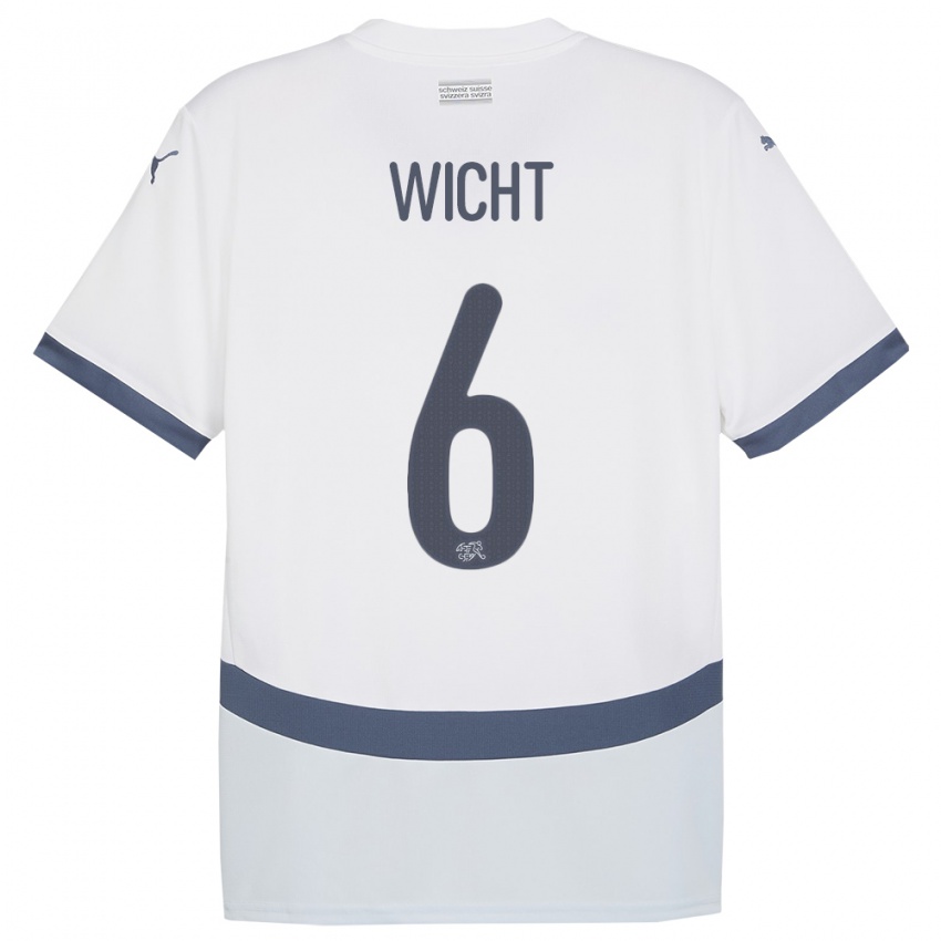 Criança Camisola Suiça Nathan Wicht #6 Branco Alternativa 24-26 Camisa Brasil