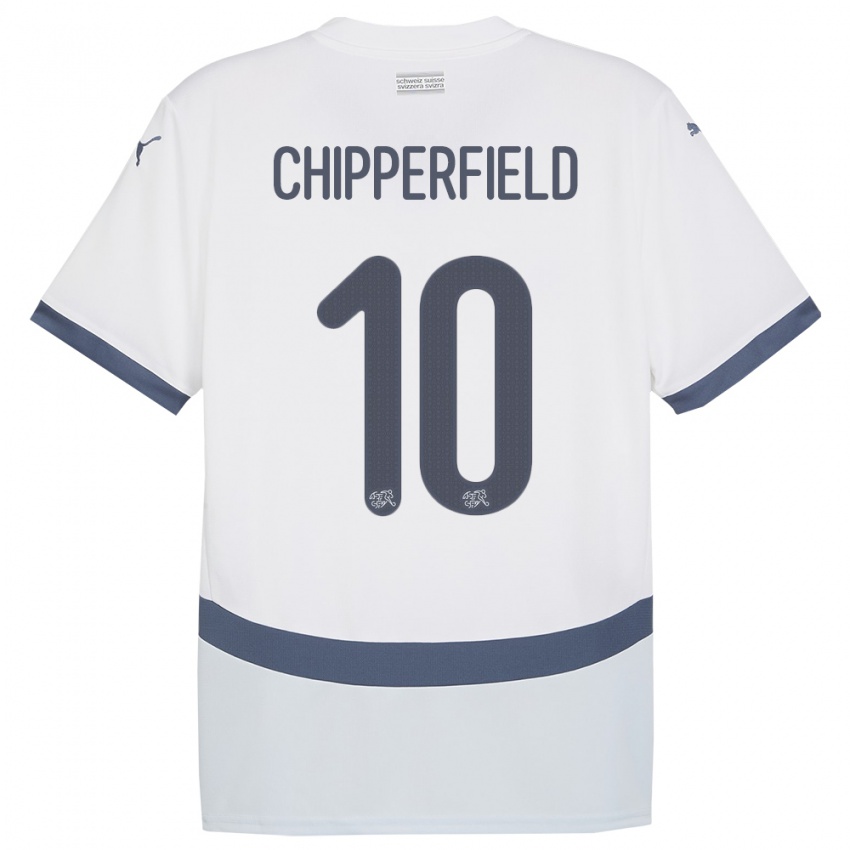 Criança Camisola Suiça Liam Chipperfield #10 Branco Alternativa 24-26 Camisa Brasil