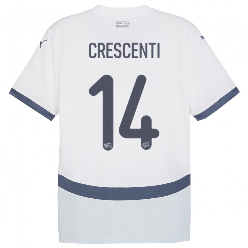 Criança Camisola Suiça Federico Crescenti #14 Branco Alternativa 24-26 Camisa Brasil