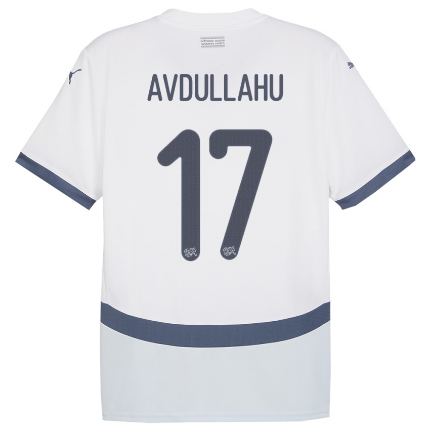 Criança Camisola Suiça Leon Avdullahu #17 Branco Alternativa 24-26 Camisa Brasil