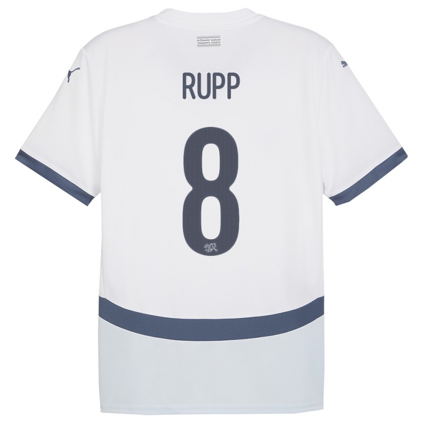 Criança Camisola Suiça Noah Rupp #8 Branco Alternativa 24-26 Camisa Brasil