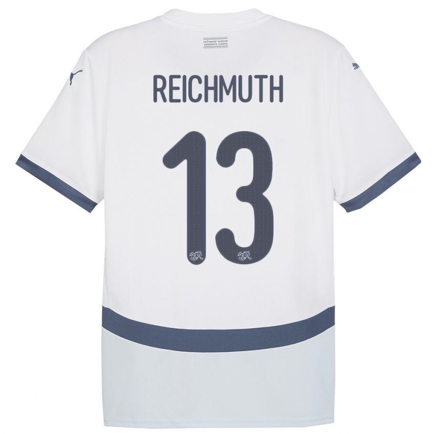 Criança Camisola Suiça Miguel Reichmuth #13 Branco Alternativa 24-26 Camisa Brasil