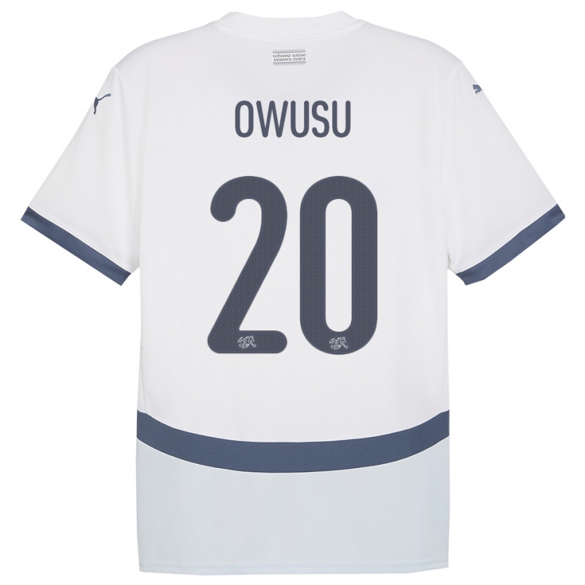 Criança Camisola Suiça Tyron Owusu #20 Branco Alternativa 24-26 Camisa Brasil