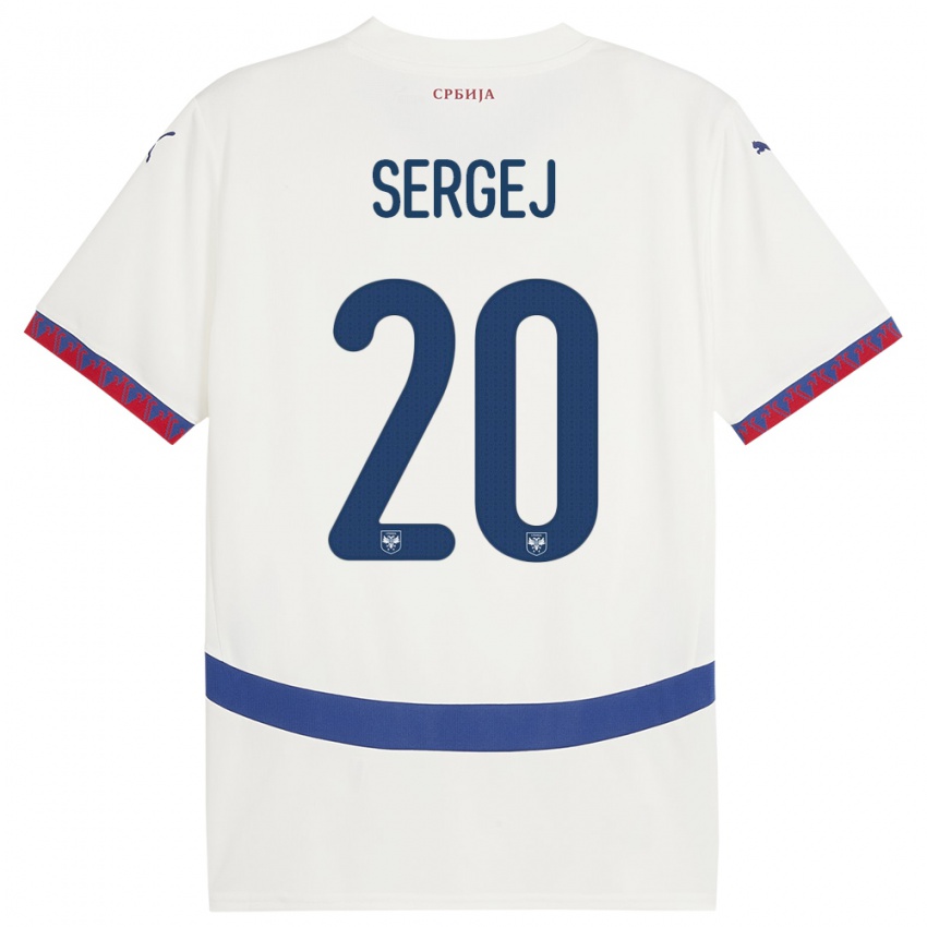 Criança Camisola Sérvia Sergej Milinkovic-Savic #20 Branco Alternativa 24-26 Camisa Brasil