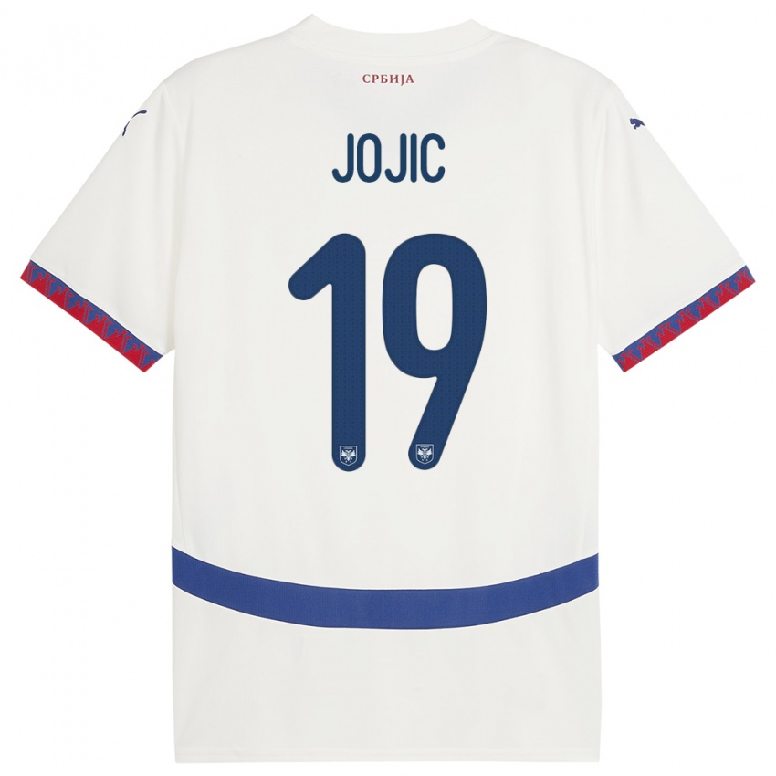 Criança Camisola Sérvia Nikola Jojic #19 Branco Alternativa 24-26 Camisa Brasil