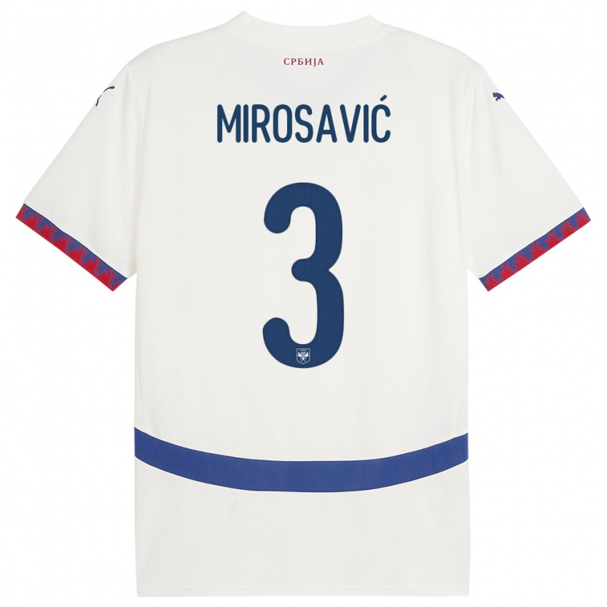 Criança Camisola Sérvia Veljko Mirosavic #3 Branco Alternativa 24-26 Camisa Brasil