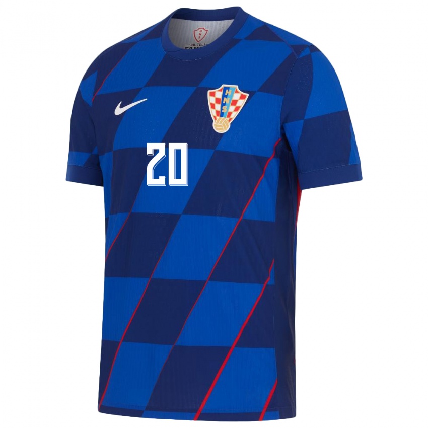 Criança Camisola Croácia Dion Drena Beljo #20 Azul Alternativa 24-26 Camisa Brasil