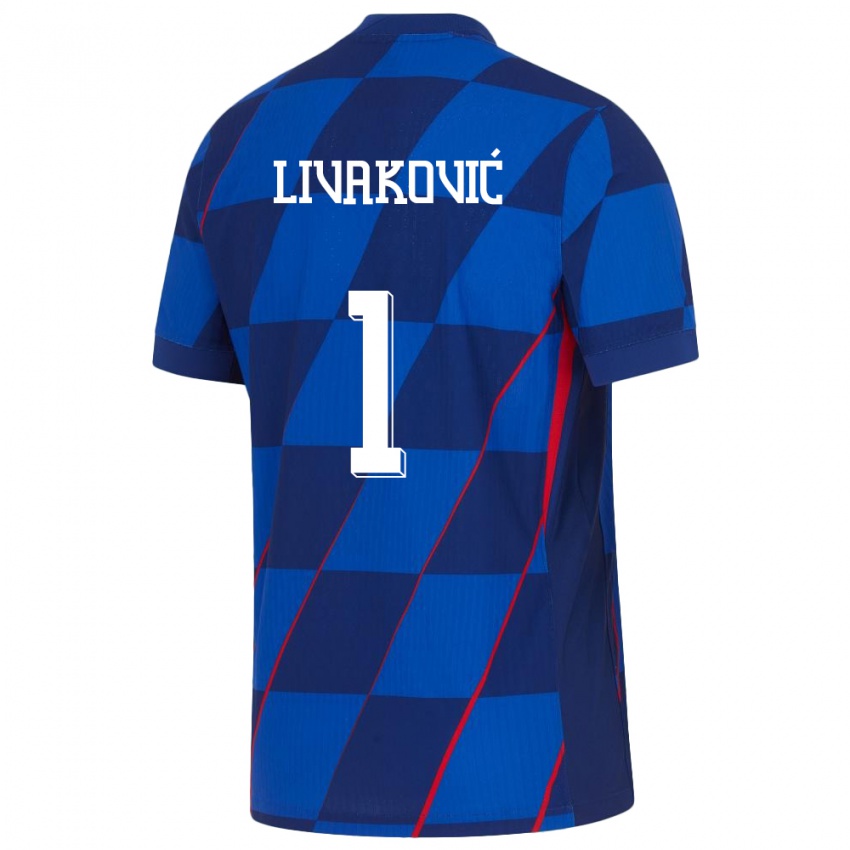 Criança Camisola Croácia Dominik Livakovic #1 Azul Alternativa 24-26 Camisa Brasil